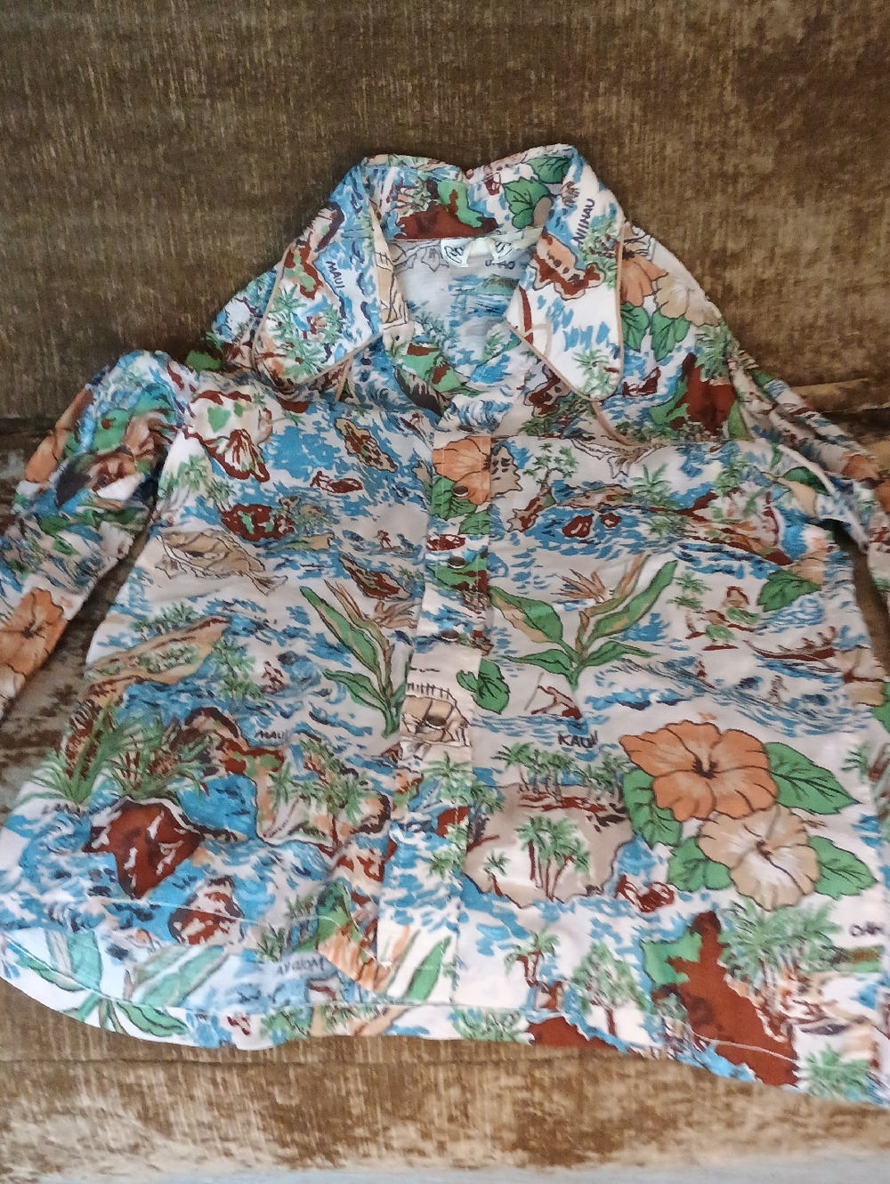 Casual Hawaiian Print Snap-Up Western Style Shirt - Multicolor
